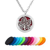 EV.YI Jewels Maple Leaf Essential Oil Diffuser Necklace Aromatherapy Perfume Necklace Locket Pendant for Women Girl Men