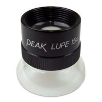 PEAK TS1962 Fixed Focus Loupe, 15X Magnification, 0.75" Lens Diameter, 0.79" Field View