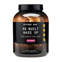 Beyond Raw Re-Built Mass XP – Strawberry, 6 lbs, Contains 880 Calories, 140g Carbohydrates and 60g Protein Per Serving