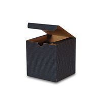 Black Pinstripe Kraft Gift Box 4" X 4" X 2" | Quantity: 100