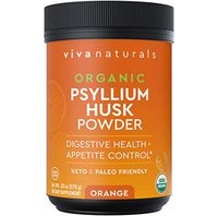 Organic Psyllium Husk Powder (Orange) - Finely Ground Psyllium Fiber Powder for Easy Mixing, Everyday Psyllium Fiber Support, Digestion and Colon Health, 20 oz (575g)