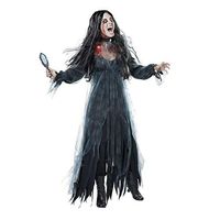 Veodhekai Women Halloween Cosplay Costume Dress Vintage Irregular Dress Party Long Sleeve Maxi Dress Black