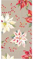 Isabelle Poinsettias Guest Towels - Dinner Napkins - Pack of 32 by Mesafina
