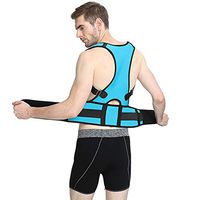 Posture Corrector Adjustable Back Shoulder Support Keeps Joints and Bones in Correct Alignment Comfortable, Pain Relief, Improve Posture Seven Colours,Blue,XXL