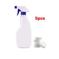 Effervescent Tablets Solid Detergent Car Kitchen Sink Cleaning Detergent All Purpose Cleaner with Water Sprayer Bottle Effective Cleaner(Blue Bottle 5 Tablet)