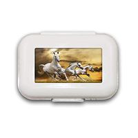 Horse Widescreen Pill Box,Pill Organizer Case for Purse Daily/Weekly Unique Design and Large Compartments Medicine Case, Pill Box for Pocket or Purse