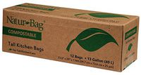 (Pack of 3) Natur-Bag Large Food Waste Compostable Bags - 13 Gallon, 12 Bags
