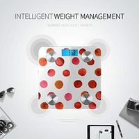 Big Circles and Dots of Red Color Bathroomscale Weigh Scale Body Mass Scale Tracks 8 Key Compositions Analyzer Sync with Fitness Apps 400 Lbs