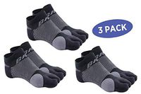 OrthoSleeve BR4 Bunion Relief Socks (3 Pair,Black,Small) Split-Toe Design Separates Toes, relieves Bunion Pain and a targeted Bunion pad Reduces Toe Friction and relieves Hallux valgus Pain