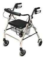 Graham-Field Lumex Walkabout Lite Four Wheel Rolling Walker Rollator With Ergonomic Hand Grips And Carrying Basket, Champagne