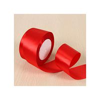 White Pink Black Blue Red Green Purple Yellow Satin Ribbons Christmas Halloween Wedding Birthday Party Gift Box Wrapping Ribbons,Red,50Mm
