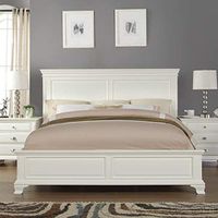 Roundhill Furniture White Wood Bedroom Furniture Set Includes Bed Dresser Mirror Night Stand and Chest, King