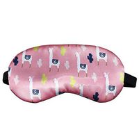 Zoylink Sleeping Eye Mask Cartoon Alpaca Silk-like Sleep Eye Cover Eye Shade for Travel