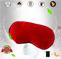 100% Silk Sleep Mask & Blindfold, Soft Eye Mask with Adjustable Head Strap,Eye Masks for Sleeping Night Eyeshade, Comfortable Eye Cover for Travel, Shift Work & Meditation with Earplug (Red)