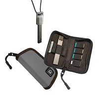Carrying Case & Paracord Necklace Bundle Compatible with JUUL Vape (Device Not Included) (Gray)