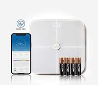 Syncs Bluetooth Scale with Heart Rate,Weight Loss Tracker, Smart Scale with Heart Monitor, Smart Digital Scale Fitness Tracker, Activity Tracker with 15 Body Health Statistics (Hard Surface, White)