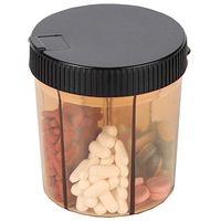 Trenton Gifts 6 Section Pill Box Organizer Black
