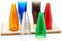 Rolyan Stacking Cones, Set of 12 Replacement Activity Cones with Acrylic Colors for Occupational Therapy, Physical Therapy, Hand Exercises, Perception, and Coordination, Base Not Included