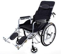 Transport Wheel Chair,Lightweight Wheelchair, Folding Transport Wheelchair - Fully Lying Wheelchair Folding with Toilet Elderly Elderly Light Portable Disabled Wheelchair Trolley for Adult