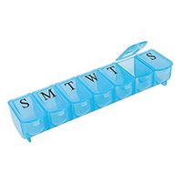 Pill Box, FIN86 Cute Mini Pill Box 7 Days Medicine Tablet Dispenser Organizer Weekly Storage Case for Travel Outdoor Office (Blue)