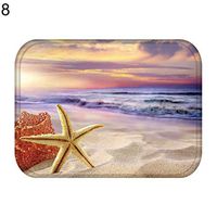 TbpersicwT Home bedroom carpet door mat, 40x60cm Beach Starfish Drink Home Anti-Slip Door Mat Entrance Rug Kitchen Carpet - 8#