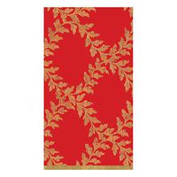 Caspari Acanthus Trellis Paper Guest Towel Napkins in Red, Four Packs of 15