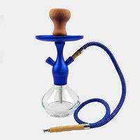 BMLSYH Medium and Small Aluminum Hookah Single Tube Set New Portable Suit The Circulating Shisha Full Set KTV Clear Bar Finished Set Can Clean (35cm13cm),Blue