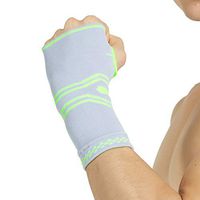 Neotech Care Hand Palm Brace (1 Unit) with Silicone Gel Pad Insert & Thumb Hole - Elastic & Breathable Knitted Fabric Compression Sleeve - Grey Color (Size S)