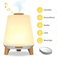 NECTAR Baby Humidifiers for Nursery, Ultrasonic Air Humidifier for Bedroom(Cool Mist & Aroma Diffuser), 7 Color with Remote Control, Bluetooth Lullaby & White Noise, Nightlight for Kids (Wood)