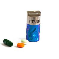 Titaner Titanium Waterproof Container Machined Pill Case (Blue)