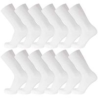 Big and Tall Diabetic Neuropathy Ringspun Cotton Crew Socks, King Size Mens Athletic Socks (13-16, Loose Top - Premium White) - 12 pairs