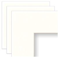 Frame Amo 8x10 White Mat for Picture Frame, Bevel Cut for 5x7 Picture, Cream Core, 3-Pack