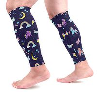 KEAKIA Unicorn and Rainbow Calf Compression Sleeves Shin Splint Support Leg Protectors Calf Pain Relief for Running, Cycling, Travel, Sports for Men Women (1 Pair)