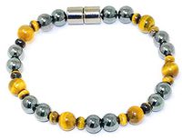 HIGHPOWER Magnetic Hematite/Tiger’s Eye Bracelet for Natural Pain Relief and Weight Loss (8.25 inch)