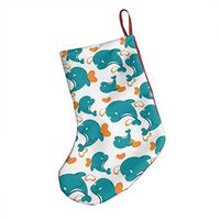 Christmas Decorations Stockings 18" Cute Dolphin Designer Big Xmas Socks for Home Decor