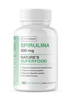 Spirulina Capsules, Natural Superfood, 100% Non-GMO, Vegan, Energy and Immunity Boost, 500mg Vegetarian Capsules and Sustainable California Grown, Non-Irradiated Source