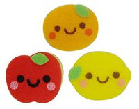 Orange/apple/lemon Fruit Kitchen Sponge Brush(3 Set Sponges)