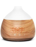ASAKUKI Essential Oil Diffuser with Alarm Clock, 300ml Cool Mist Humidifier with Touch Screen, Quiet & Humidifying Aromatherapy Diffuser with 18 LED Colors for Bedroom, Office, Baby