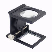 Neon 10X 28mm Compact Foldable Repair Measure Magnifier Glass Lens Jewelry Loupe with LED Light and Measure Scale