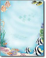Sea Life Tropical Stationery Letterhead Paper - 80 Sheets