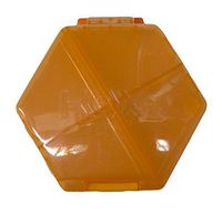 Compact Multi Functional Folding Hexagon 3 Layer 7 Compartments Pill Vitamins Medicine Container Case Organizer Box Tray Caddy (Orange)