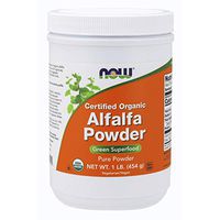 NOW Supplements, Alfalfa Powder, source of Vitamin K, Certified Organic, Green Superfoods, 1-Pound