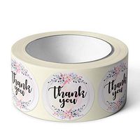 Pebble Penguin Thank You Stickers 1.5" (250) Floral Stickers for Craft Project Weddings Events Birthdays Baby Showers - Small Business Label Tags for Packages Merchandise Receipts