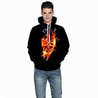 Men's Long Sleeve Crewneck Coat,Males Autumn Fashion Casual Cap Guard Hoodie Halloween 7D Print Loose Top Sweatshirt