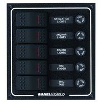 Paneltronics Waterproof DC 5 Position Lighted Rocker & Fuse