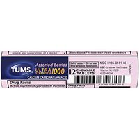 TUMS Antacid Chewable Tablets, Ultra Strength for Heartburn Relief, Assorted Berries, 12 count (Pack of 12)