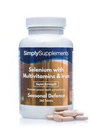 Selenium 220mcg with Multivitamins & Iron | 100% NRV | 360 Tablets | for Healthy Immune Function | Manufactured in The UK
