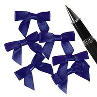 Mini Navy Blue Satin Bows - 1 1/4 in. x 1in. (200)