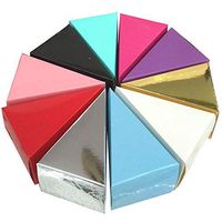 25 Pcs Triangle Cake Shape Candy Boxes Chocolate Cake Candy Gift Box Party Favors for Wedding, Birthday and Party (Random Color) (Small)