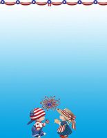 Fourth Of July Boy & Girl Celebration Stationery Printer Paper 26 Sheets